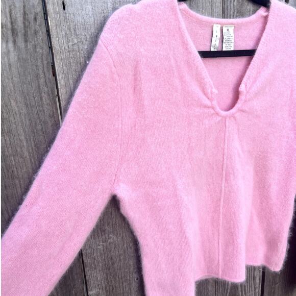 Twiggy | Vintage Y2K V-Notch Angora Blend Pullover Sweater Bubblegum Pink Sz XL - Picture 5 of 7